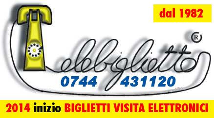 Logo Telebiglietto aggiornato nel 2018, con indicazione dal 1982 e biglietti da visita elettronici dal 2014
